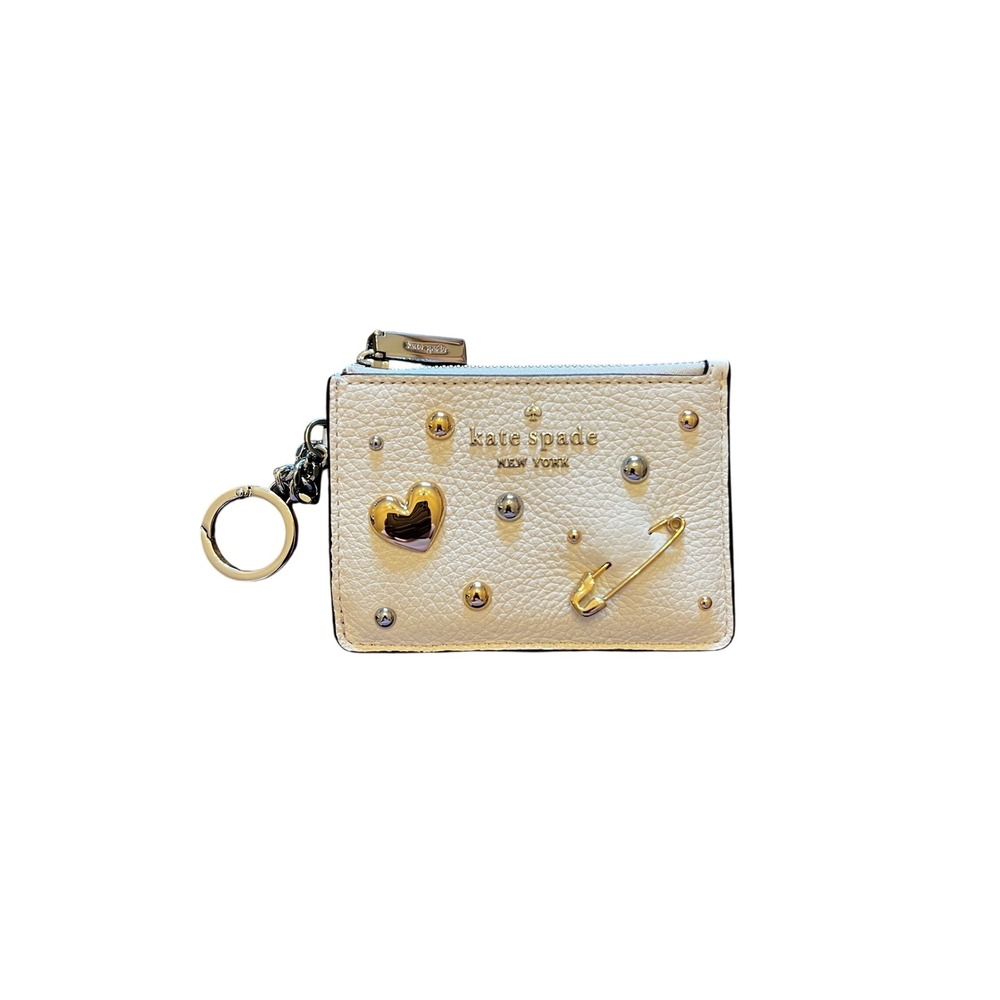 Kate Spade New York Charmed Card Case Meringue White Leather KP352 Wallet